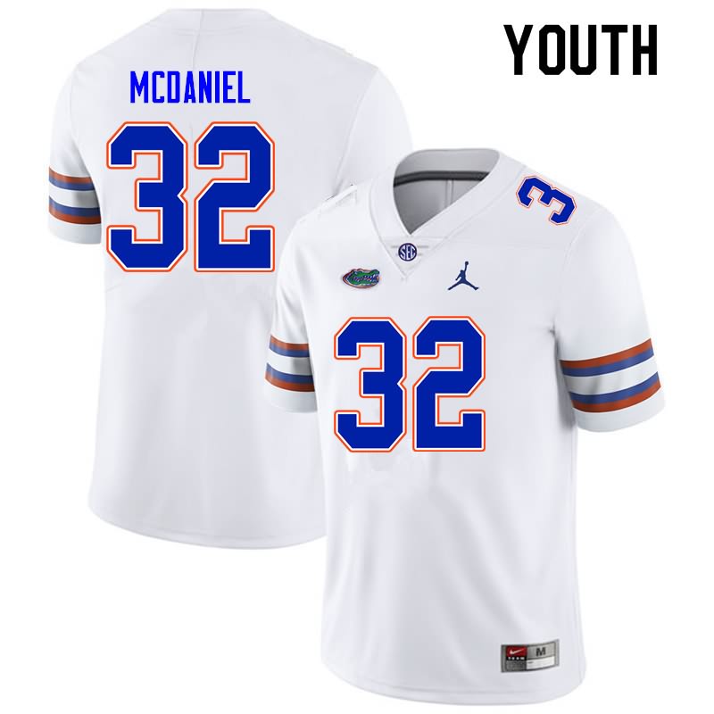 NCAA Florida Gators Mordecai McDaniel Youth #32 Nike White Stitched Authentic College Football Jersey GVB0064CC